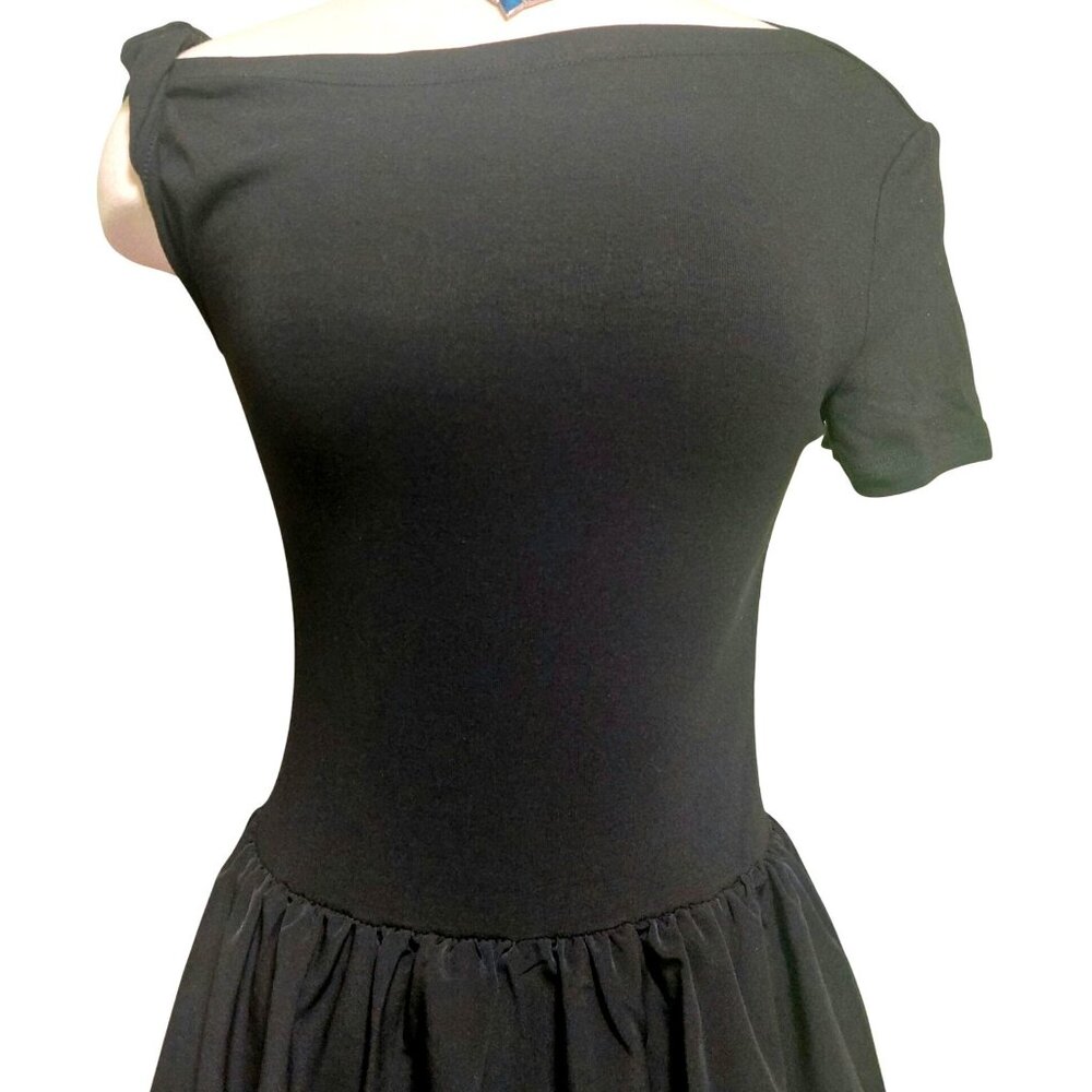 NWT Commense Black Maxi Dress Short Sleeves Size Medium~Stretch Top~Pockets - Picture 3 of 10